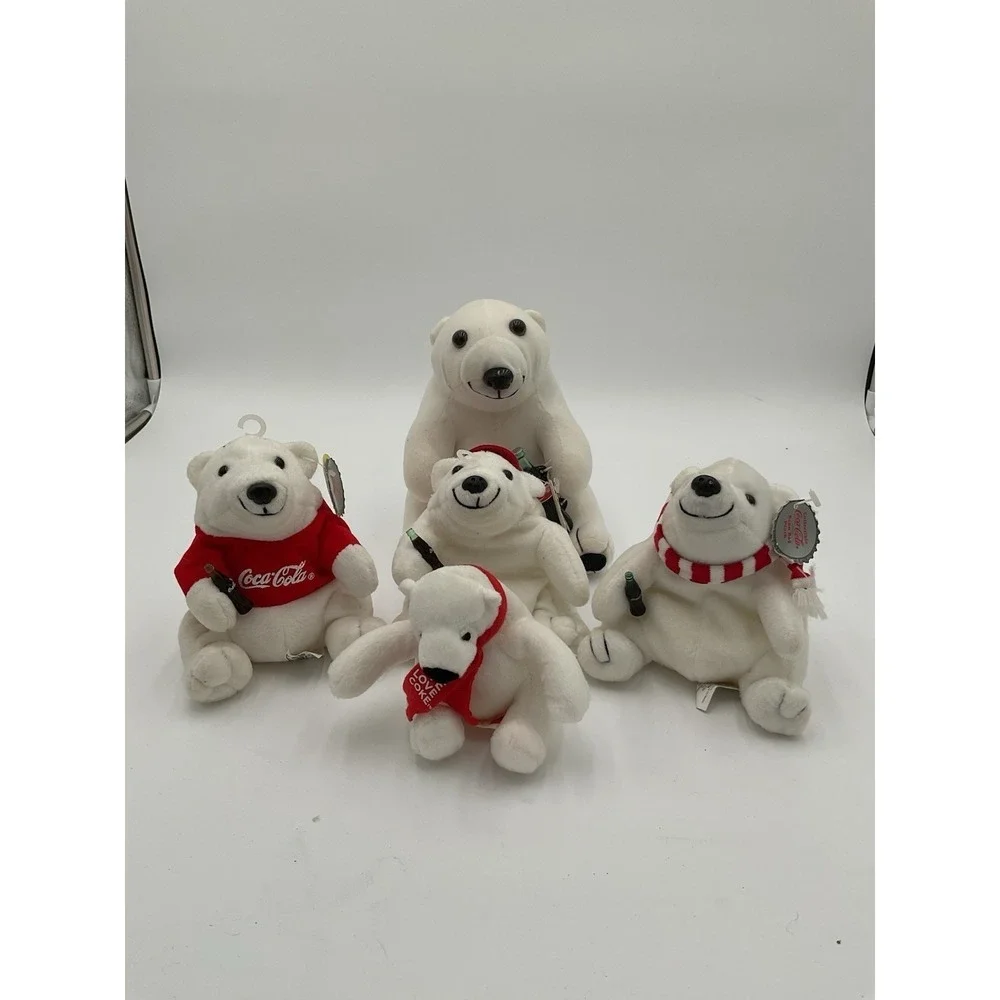 Coca-Cola Polar Bear Bean Bag Plush Lot of 5 1997 w/ Tags Coke Collectibles